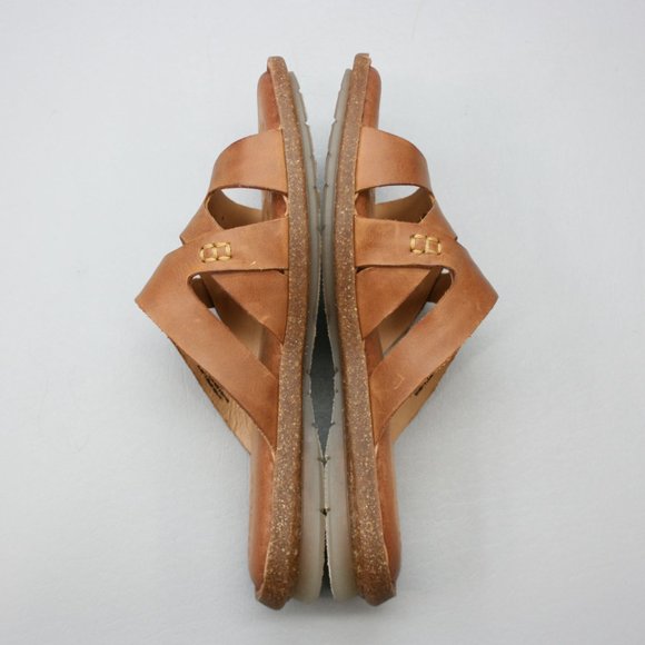 Born Ladies 6 Tepati Brown /Rust Leather Slides Mules Slip-on Open-toe Sandals - Picture 12 of 12